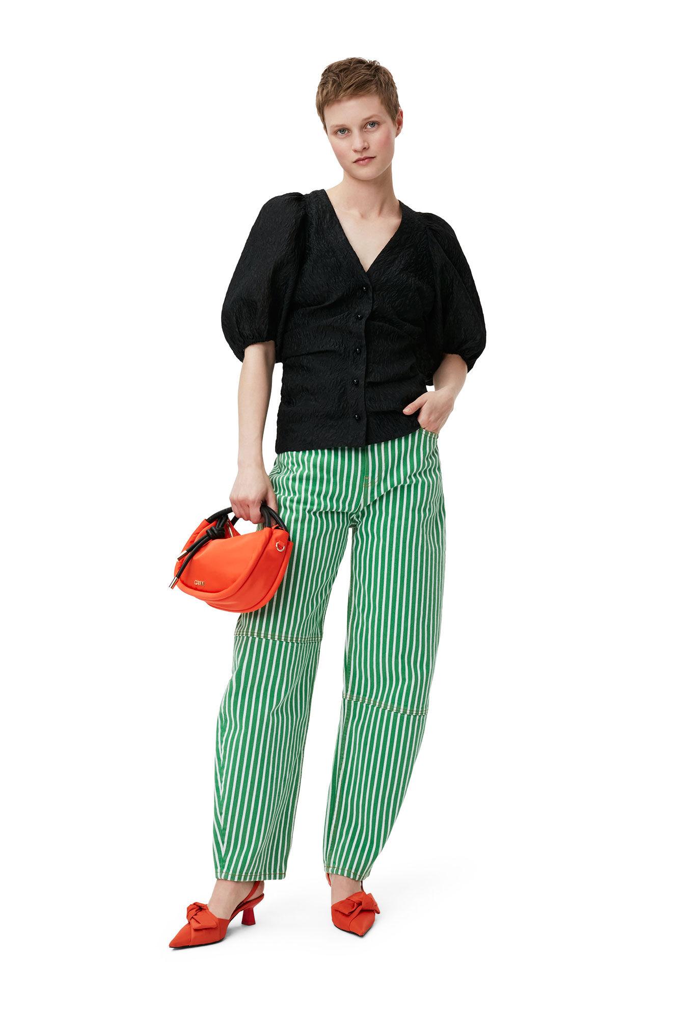 Jacquard V-neck Blouse Product Image