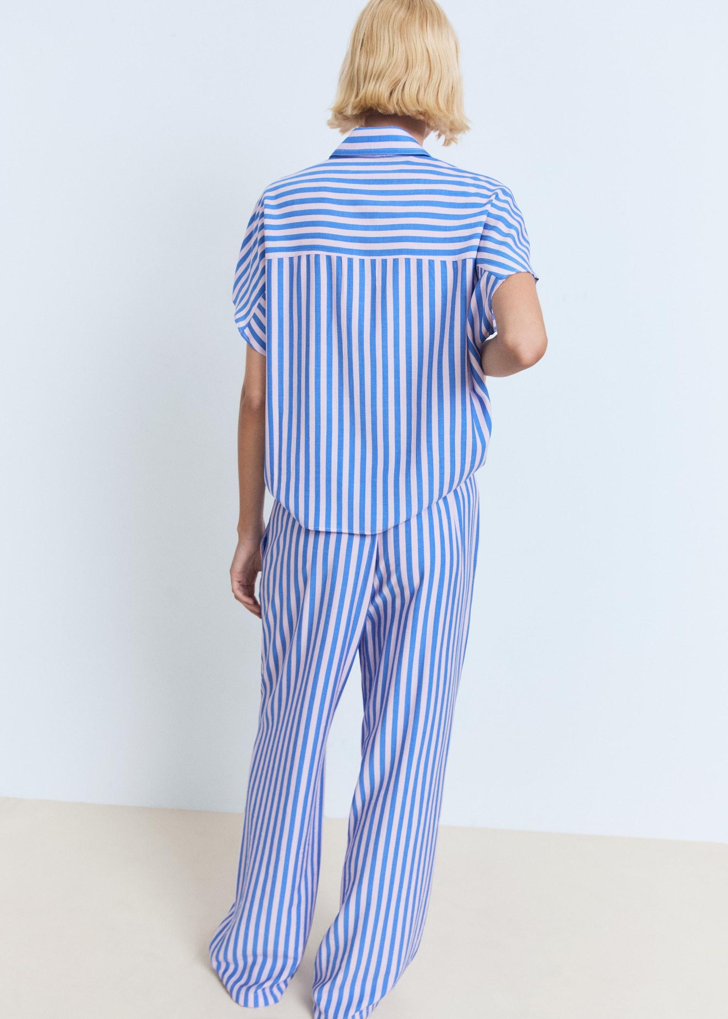 Stripe-print straight pants - Women | MANGO USA Product Image