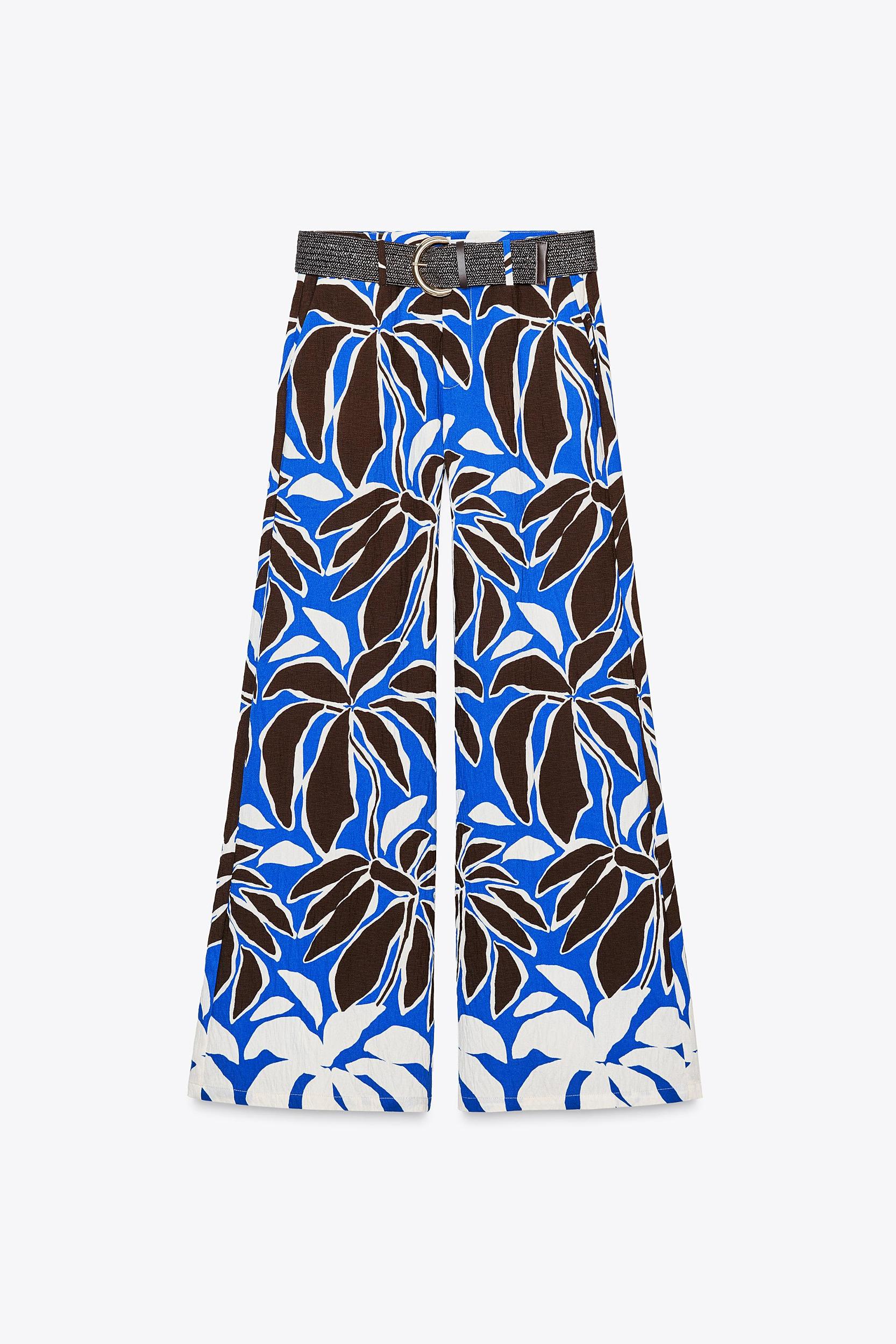 FLORAL PRINT WIDE LEG PANTS Product Image