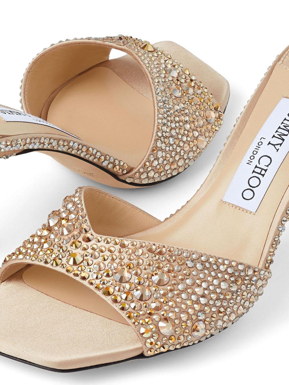 JIMMY CHOO Golden Crystal Heels In Beige O Tan Product Image
