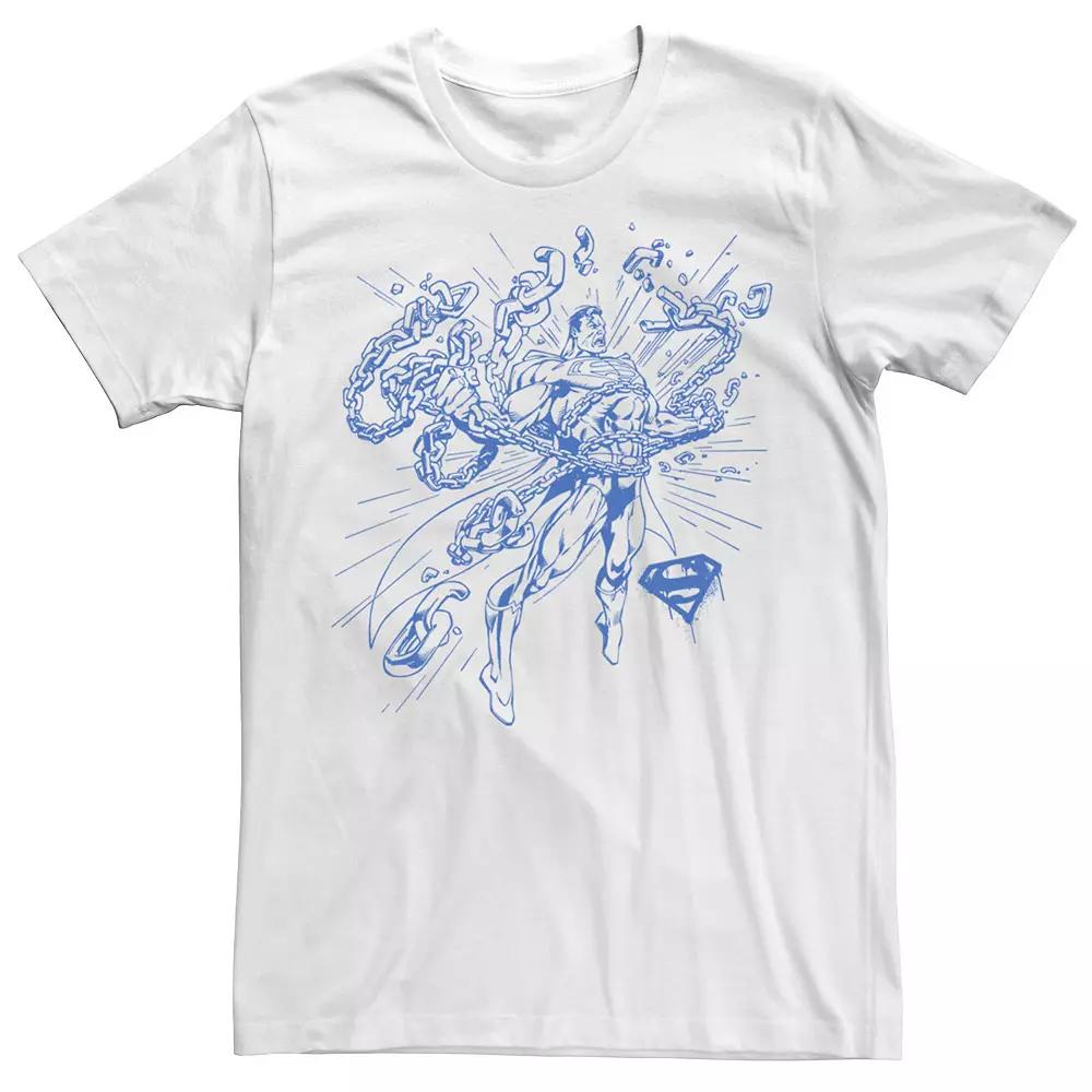 Men's DC Comics Superman Break Chains Outlined Comic Poster Graphic Tee,  Product Image