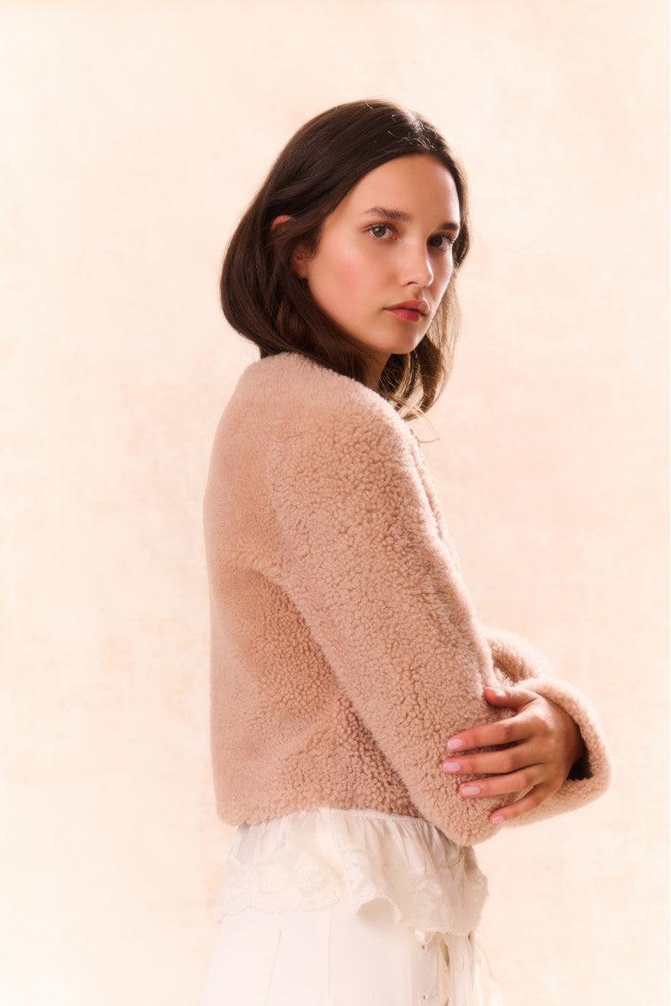 Lully Faux Shearling Jacket - ROSE DUST Product Image