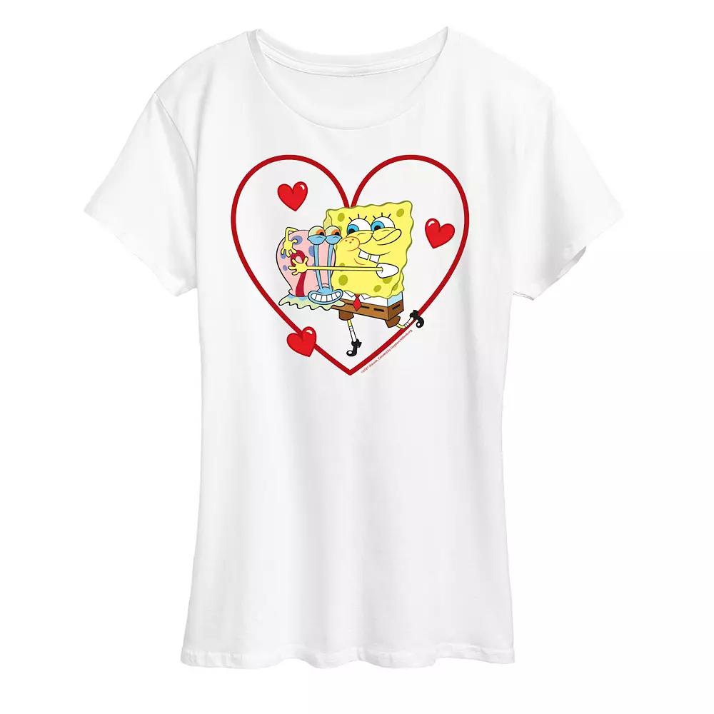 Women's Spongebob Squarepants Spongebob Gary Heart Graphic Tee,  Product Image
