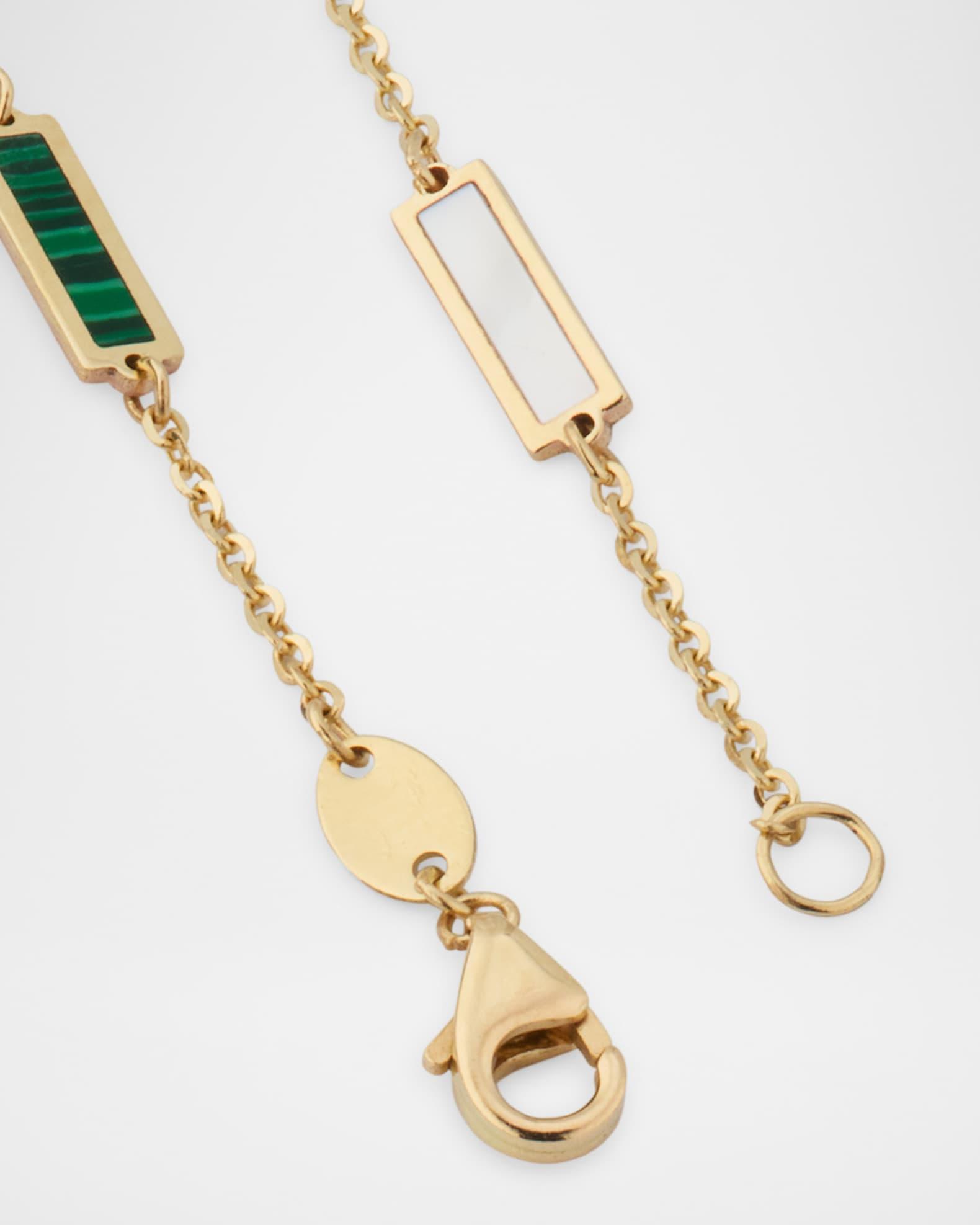 14K Yellow Gold Inlay Station Bracelet Product Image