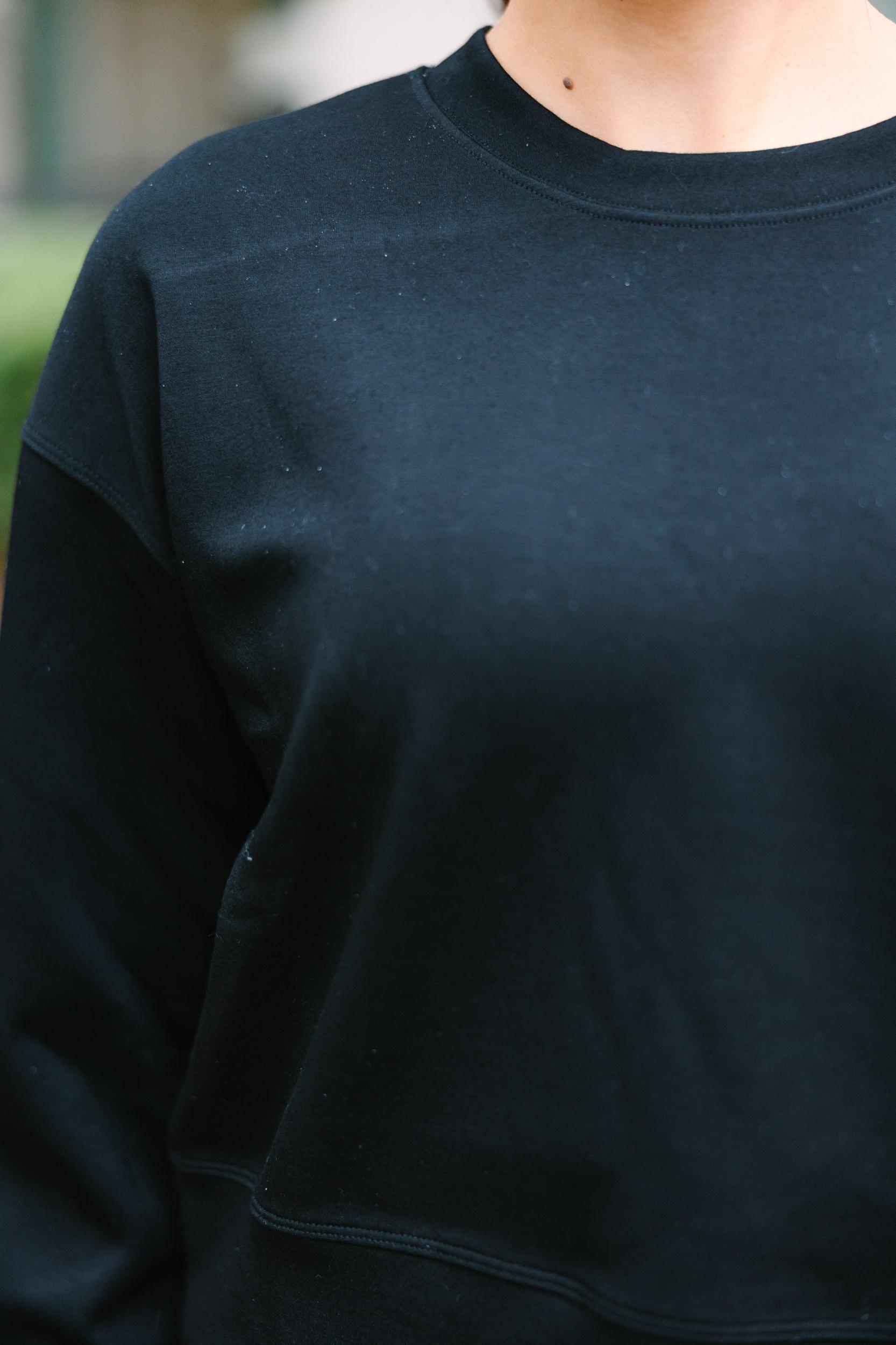 On The Move Black Cropped Pullover Female Product Image