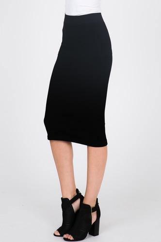 Maya's Place Ribbed Midi Skirt Product Image