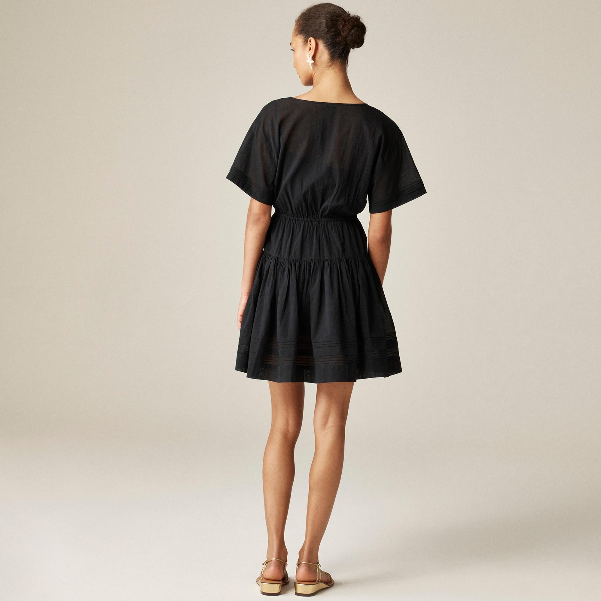 Pintuck mini shirtdress in cotton voile Product Image