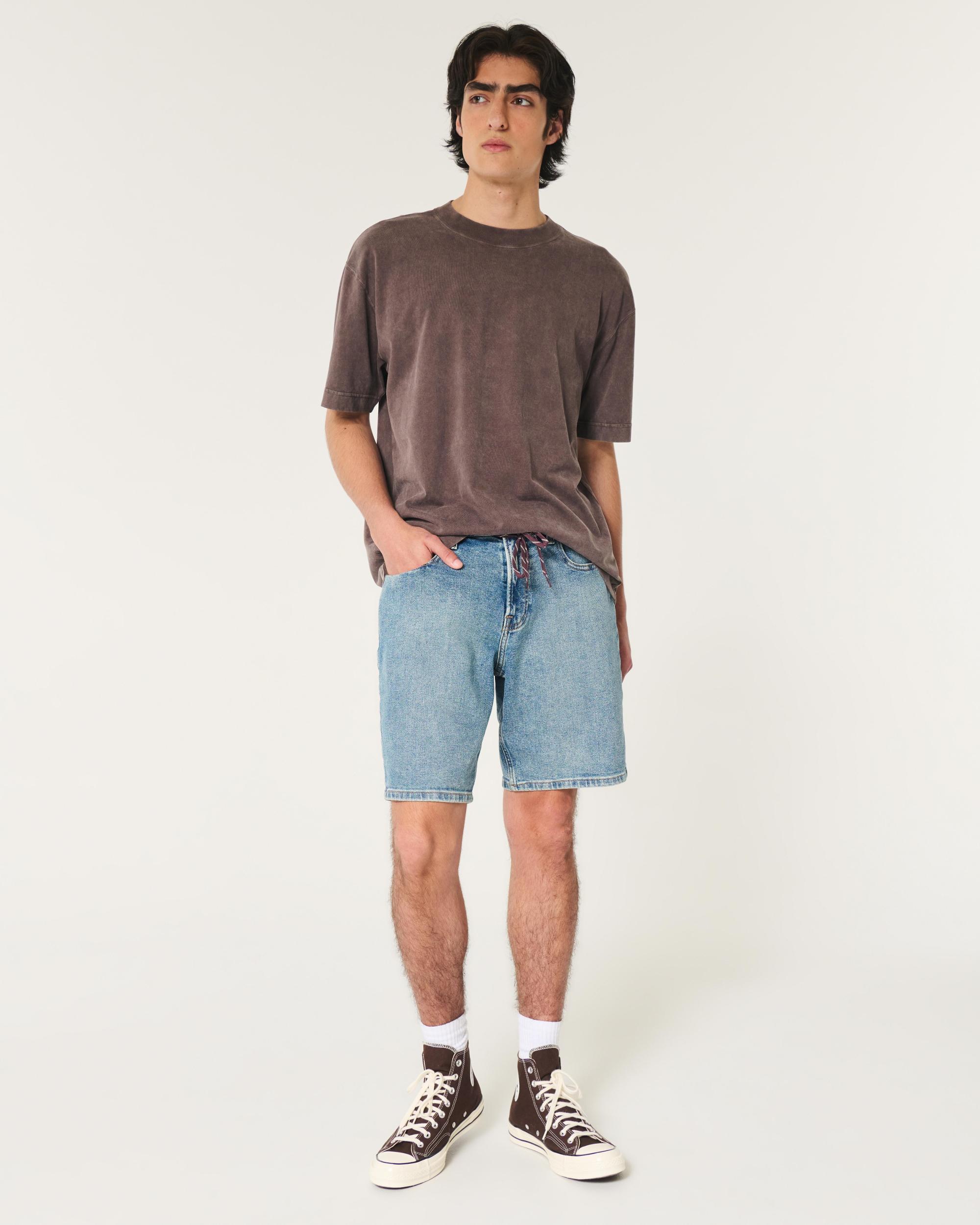 Light Wash Loose Denim Shorts 9" Product Image