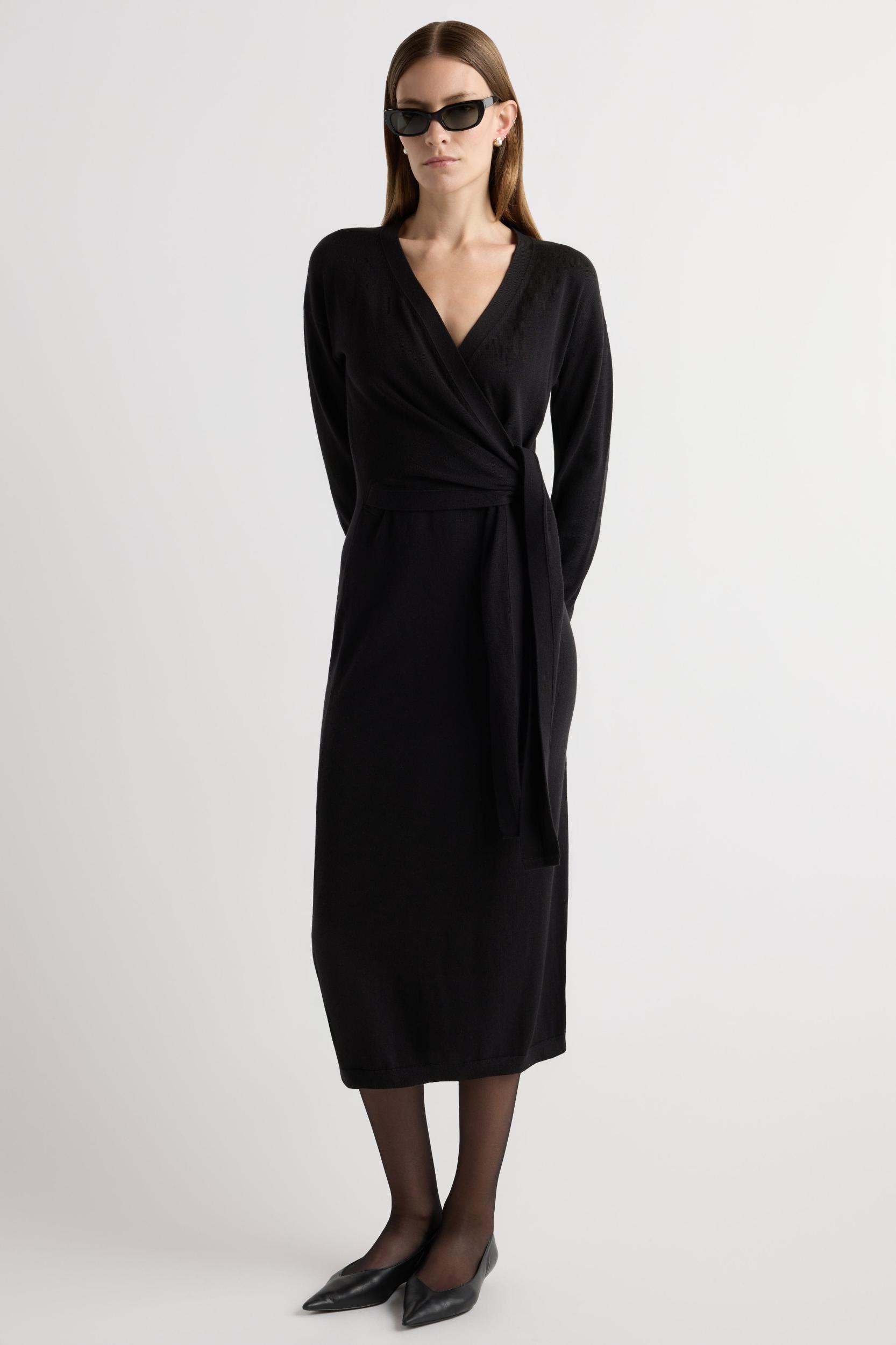 Linden Front-Wrap Sweater Dress Product Image