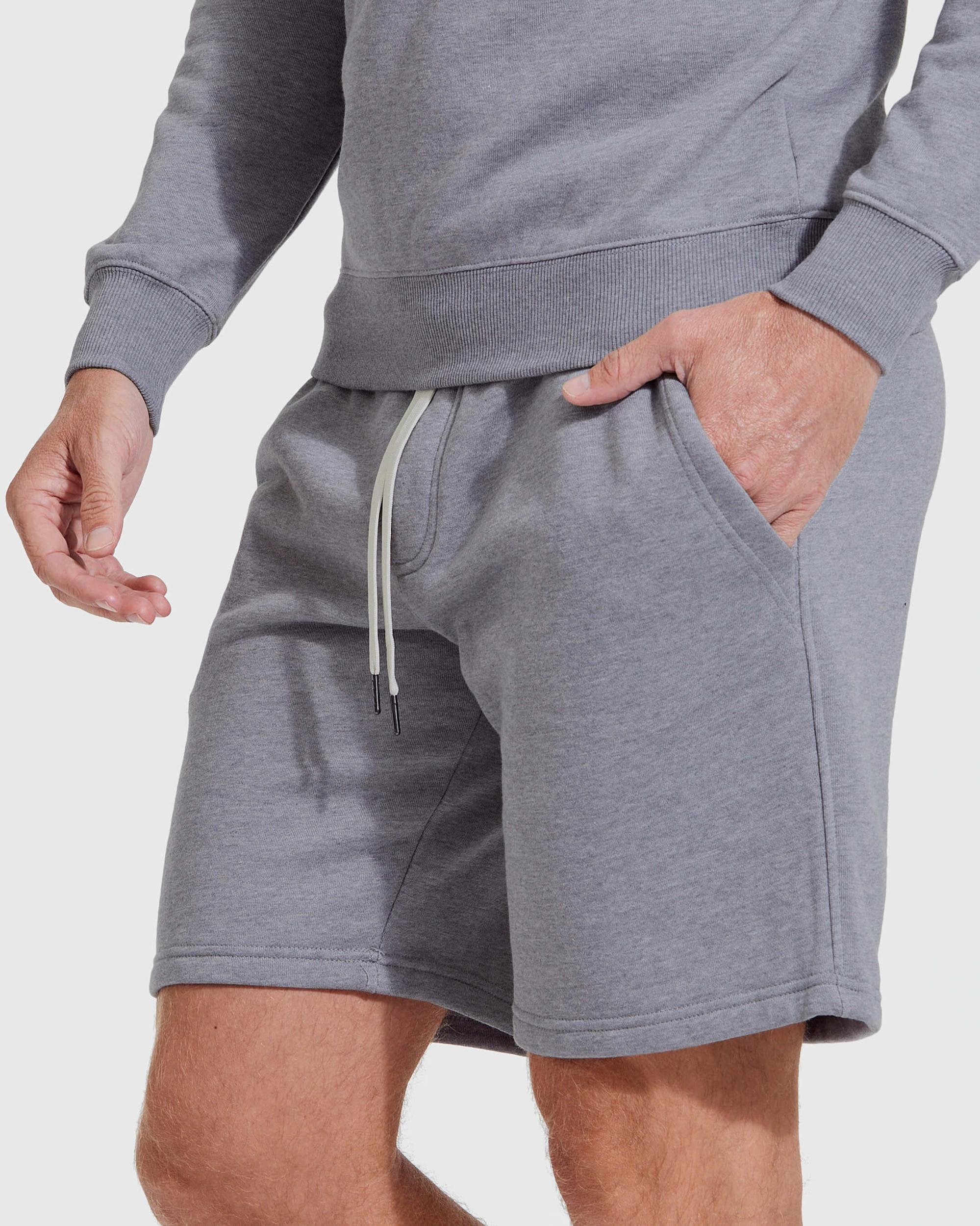 Heather Gray Fleece French Terry Shorts Product Image