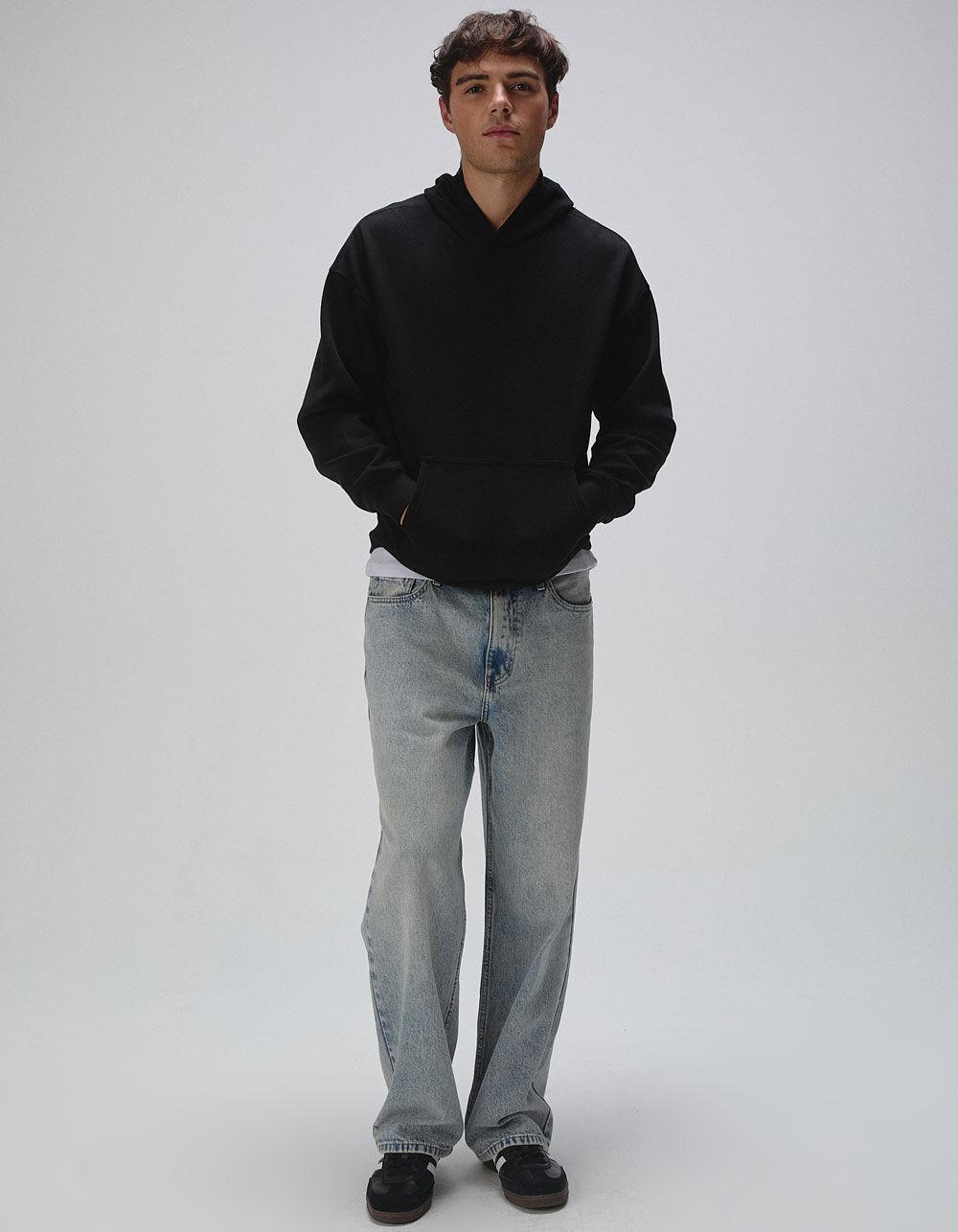 RSQ Mens Oversized Pullover Hoodie - BLACK Product Image