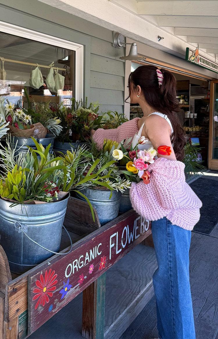 Jen Light Pink Knit Cardigan Product Image