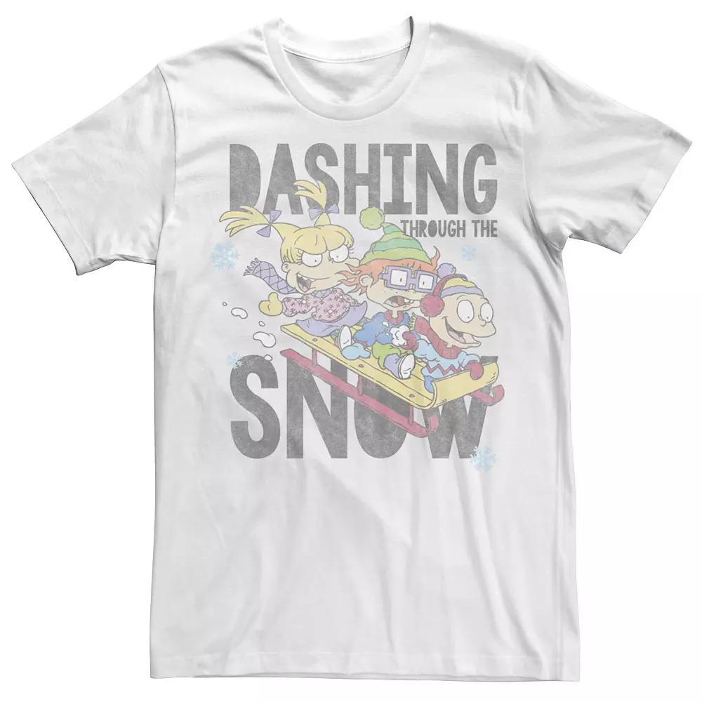 Men's Rugrats Dashing Through The Snow Tee, Size: XXL, White Product Image