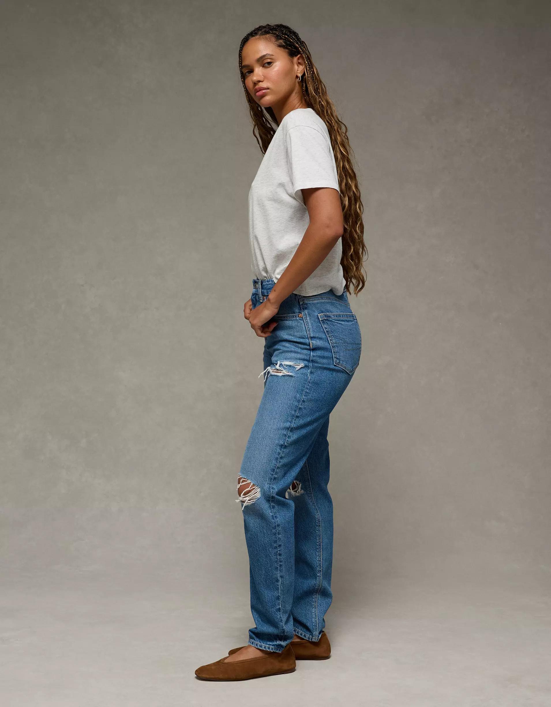 AE Strigid Curvy Ripped Mom Jean Product Image