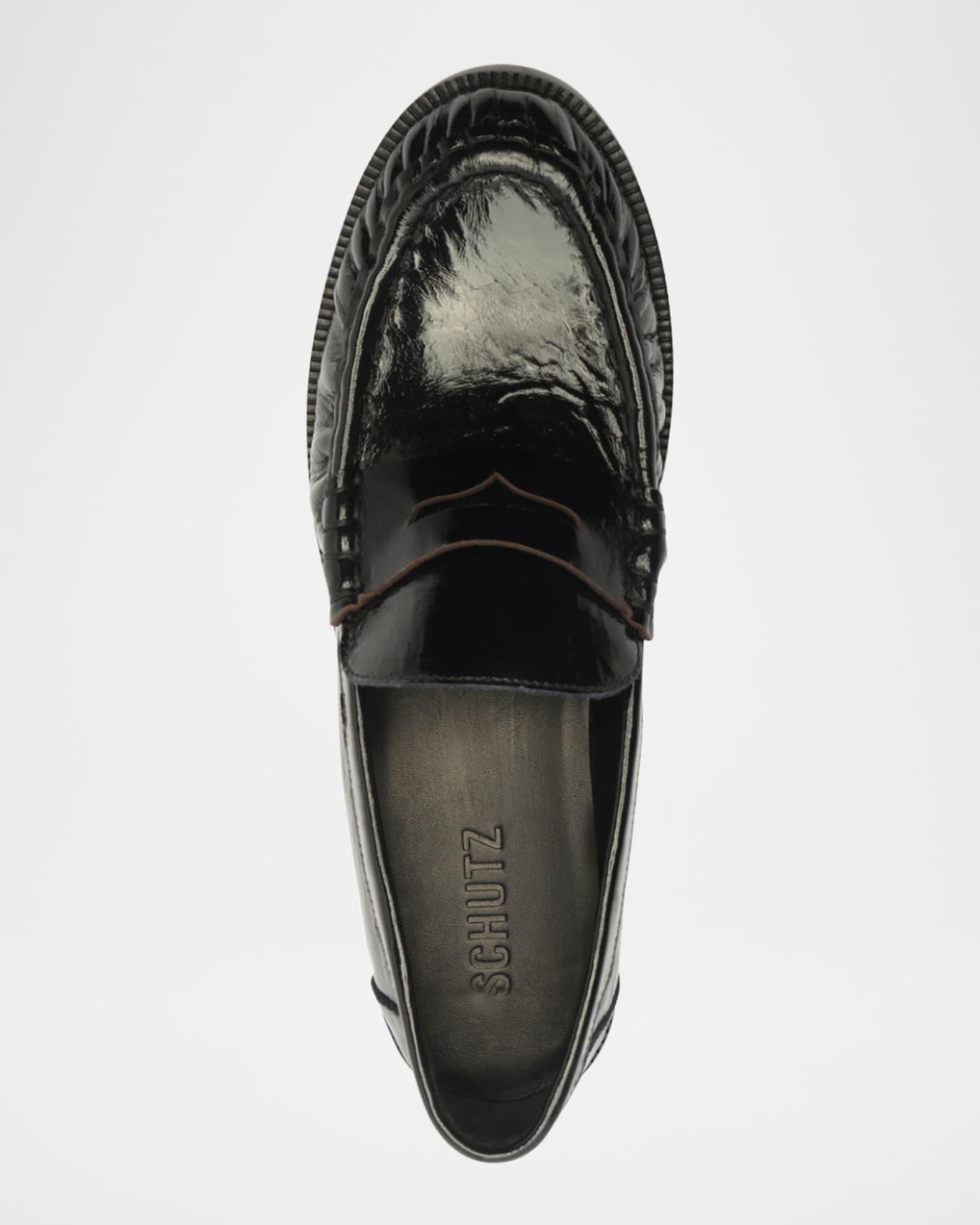 Tyche Shiny Leather Penny Loafers Product Image