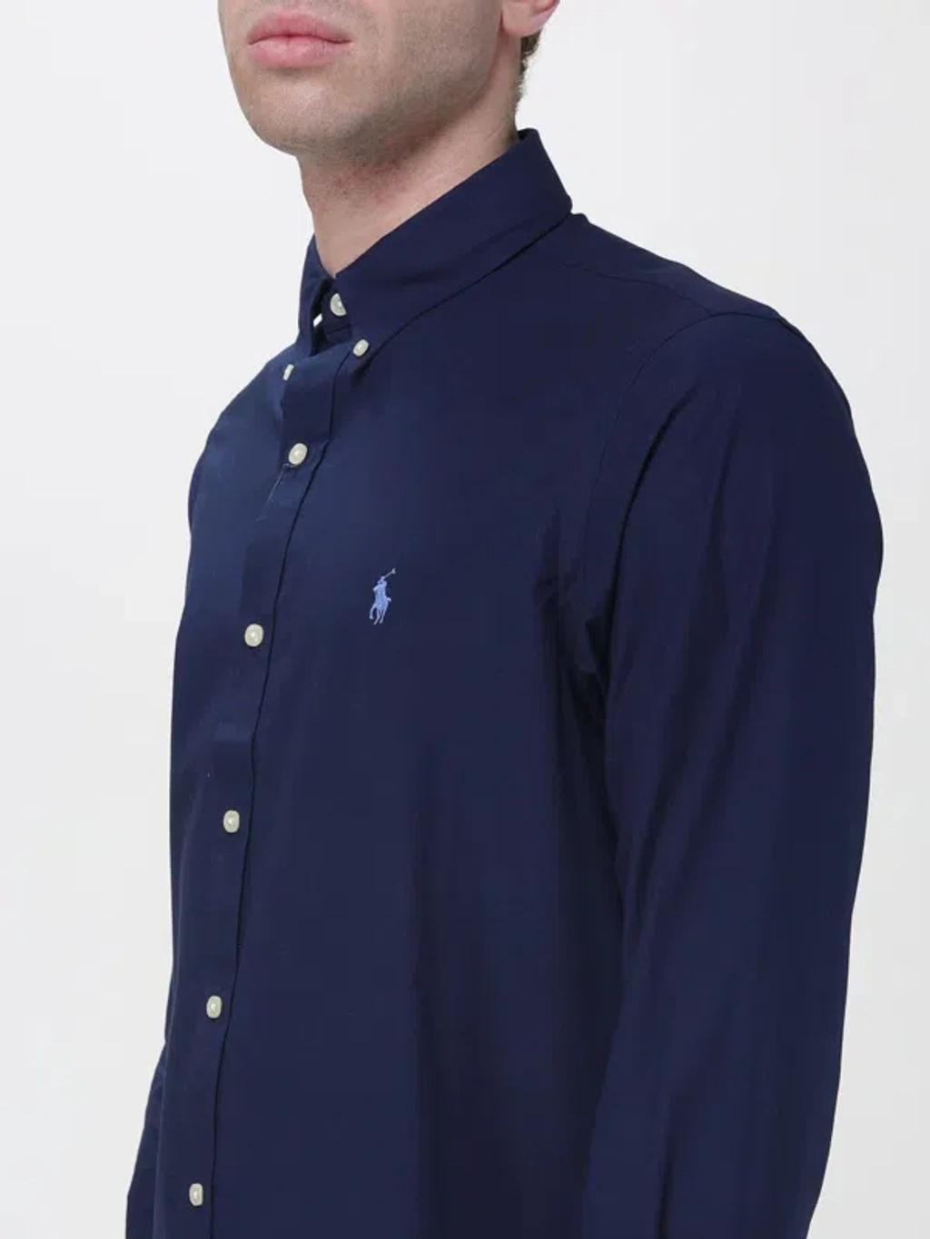 POLO RALPH LAUREN Camicia Bd In Popeline Stretch Slim-fit Shirt In Blue Product Image