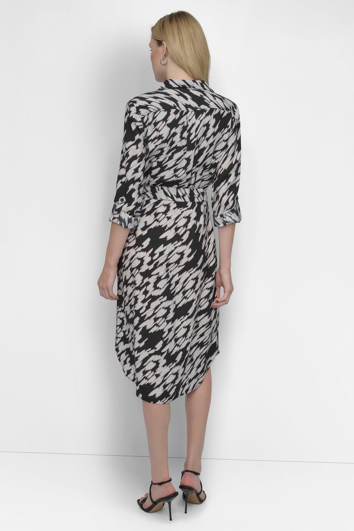 BELTED TIERED MIDI SHIRT DRESS Product Image