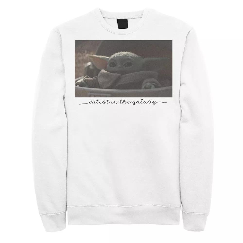 Men's Star Wars The Mandalorian The Child Cutest In The Galaxy Sweatshirt, Size: XXL, White Product Image