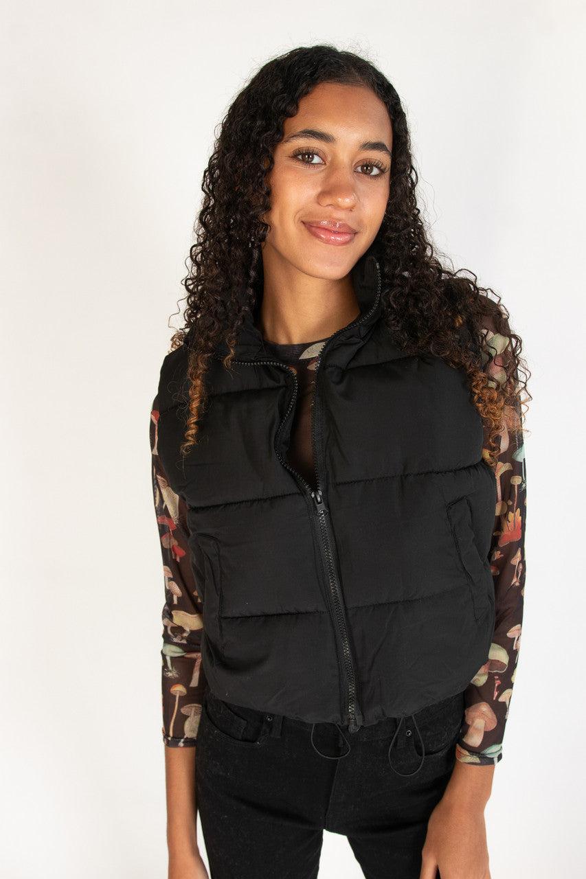 Cropped Puffer Vest Product Image