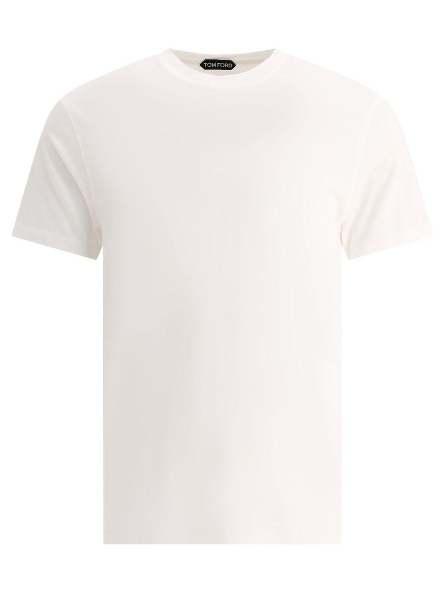 TOM FORD Stretch Cotton & Modal Jersey T-shirt In White Product Image
