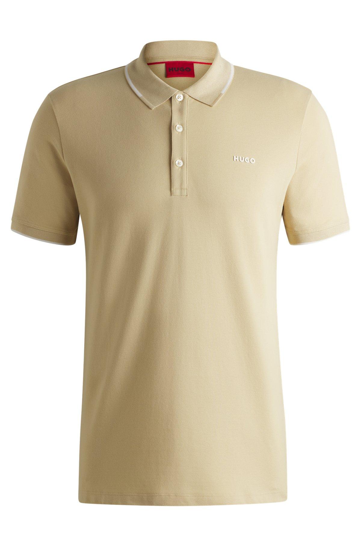Stretch-cotton slim-fit polo shirt with printed logo Product Image