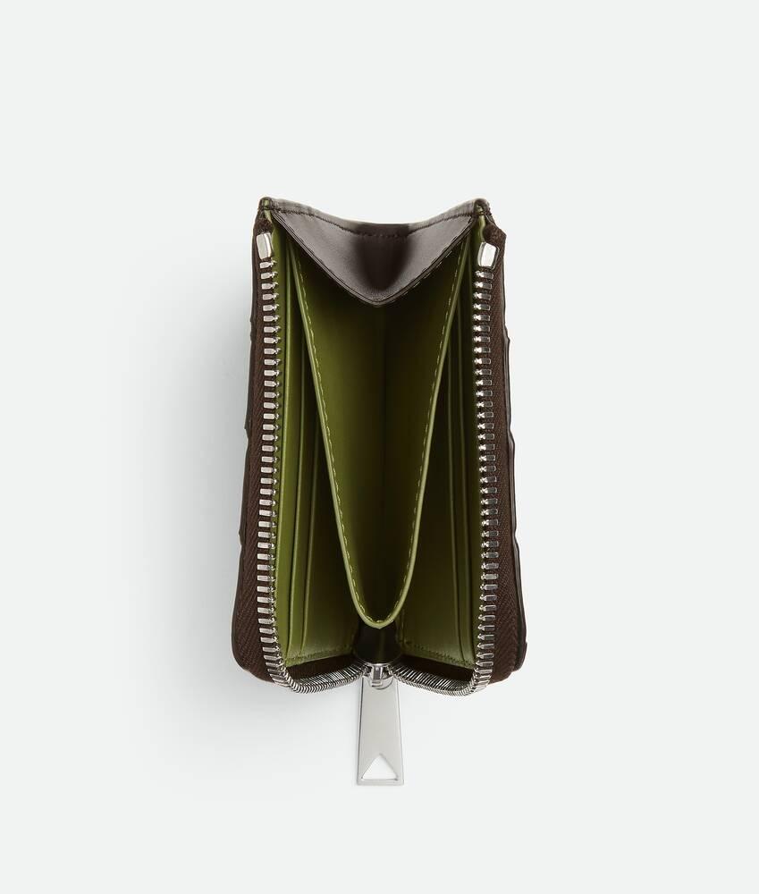 Men's Intrecciato Square Zip Around Wallet in Fondant/matcha Product Image