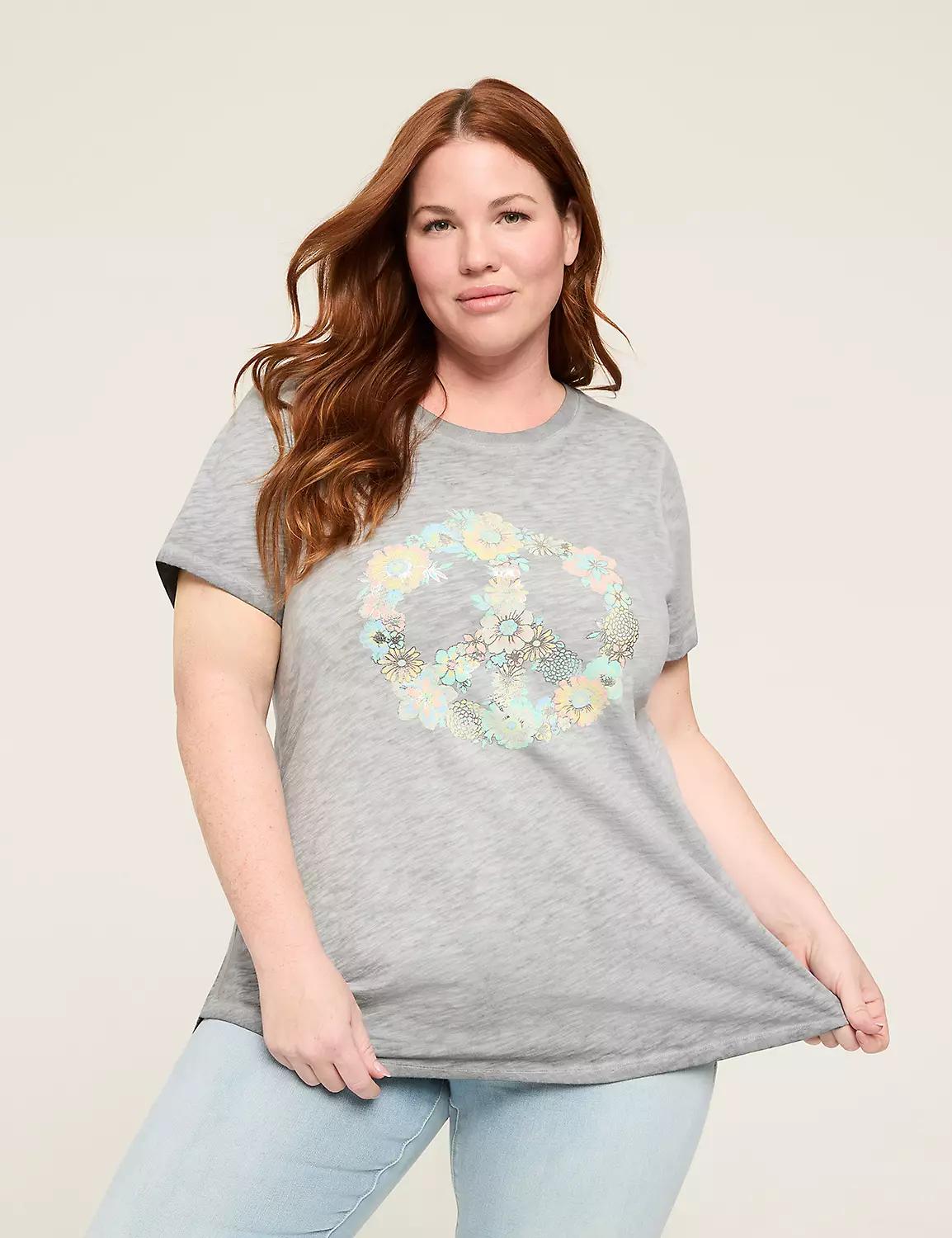 Foiled Flower Peace Graphic Tee Product Image