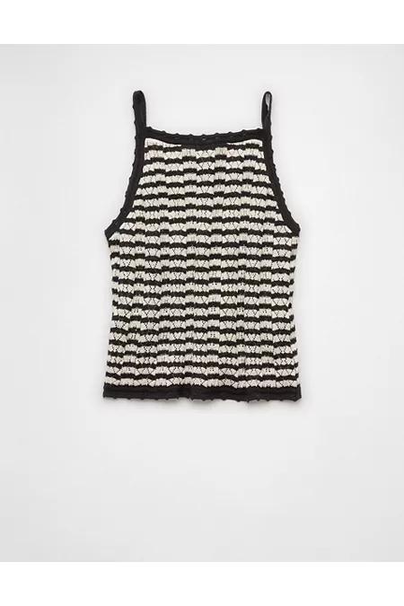 AE High Neck Crochet Tank Top Womens Product Image