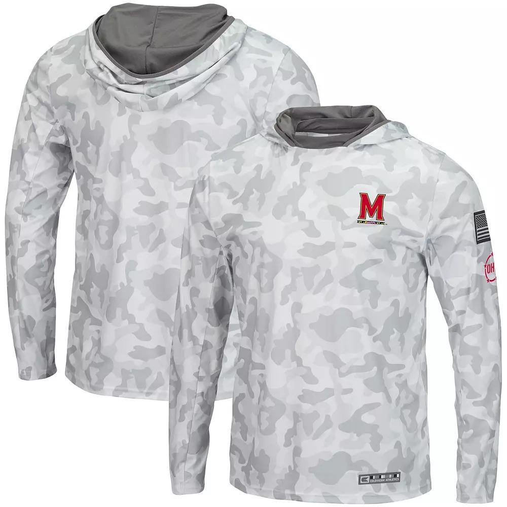 Men's Colosseum Arctic Camo Virginia Tech Hokies OHT Military Appreciation Long Sleeve Hoodie Top,  Product Image