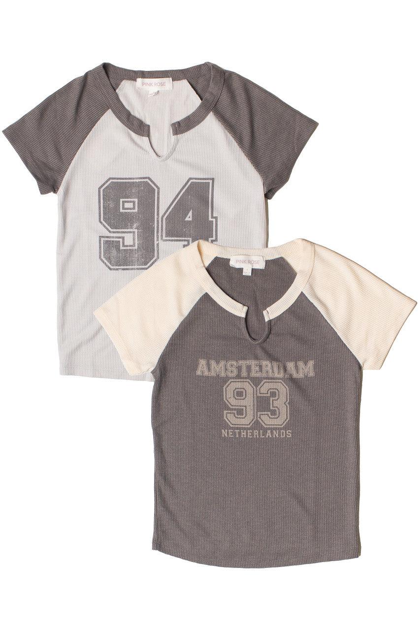 Waffle Knit Raglan Tee Product Image