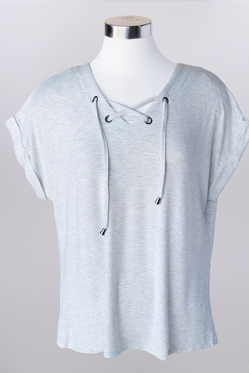 Thin striped cap sleeve top Product Image