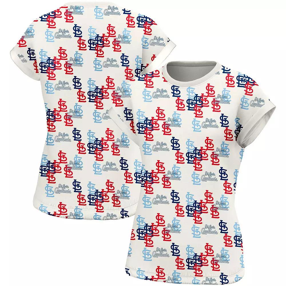 Women's Lusso White St. Louis Cardinals Madge Dolman Tri-Blend T-Shirt,  Product Image
