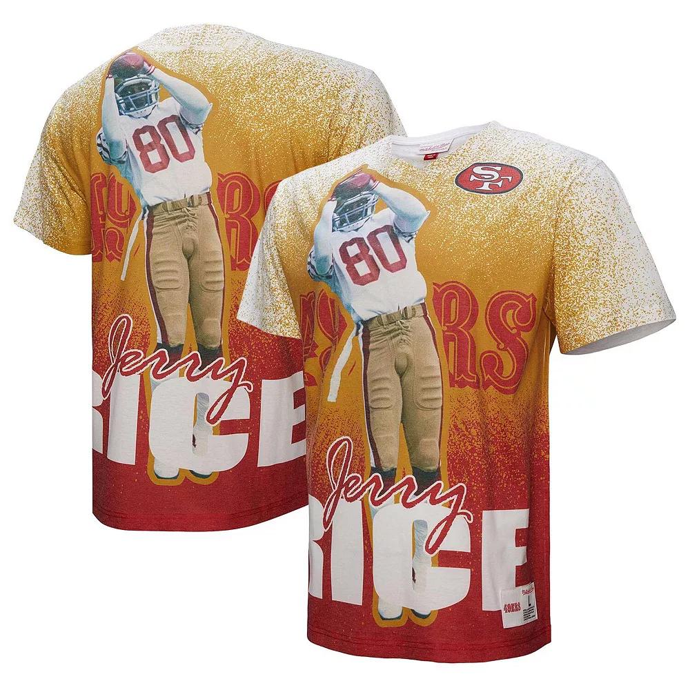 Men's Mitchell & Ness Jerry Rice Gray San Francisco 49ers Burst Retired Player T-Shirt, Size: 2XL, Grey Product Image