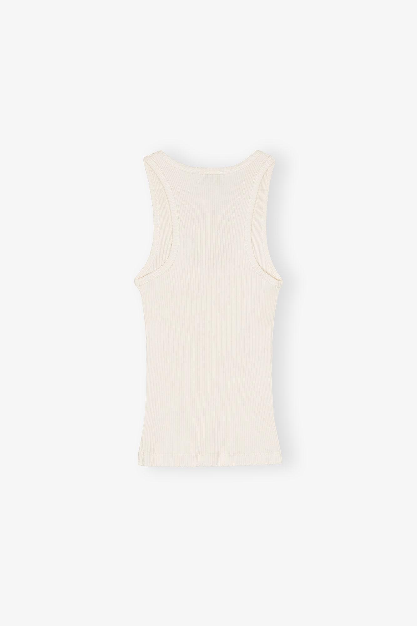 Ivory Ribbed Tank Top Product Image