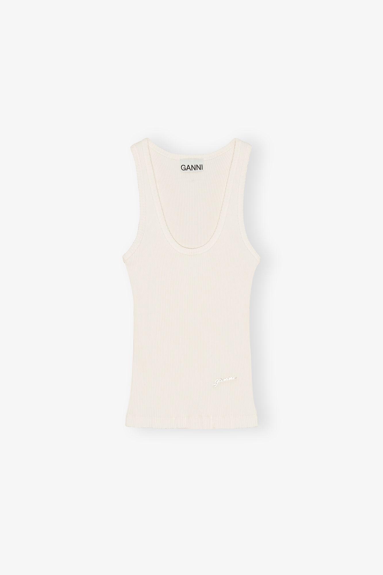 Ivory Ribbed Tank Top Product Image