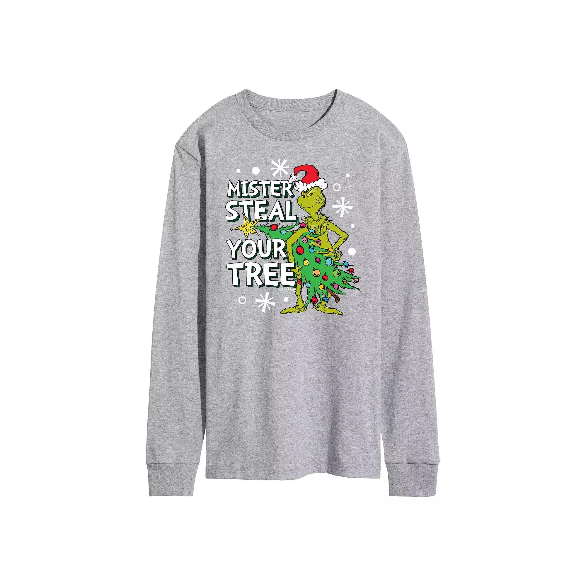 Men's Dr. Seuss Grinch Mister Steal Your Tree Long Sleeve Tee,  Product Image