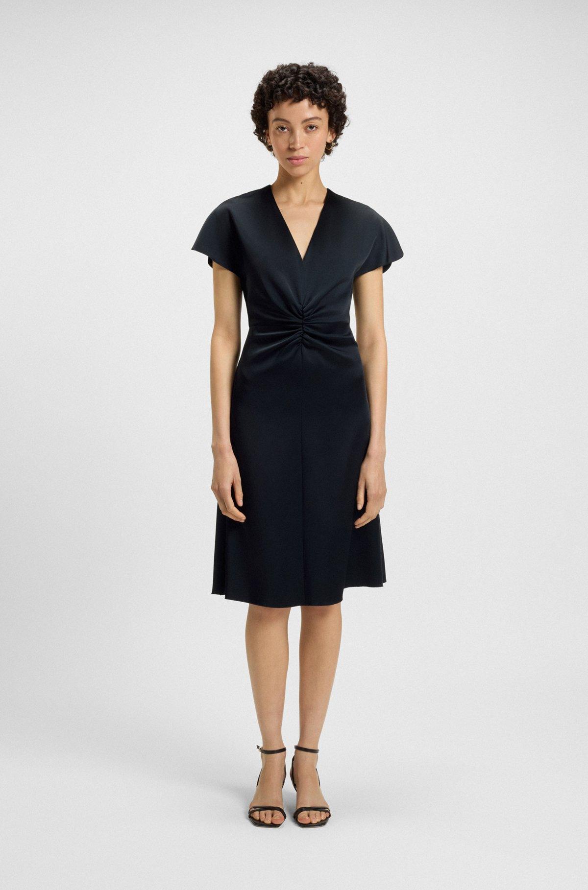 V-neck dress with gathered waistband Product Image