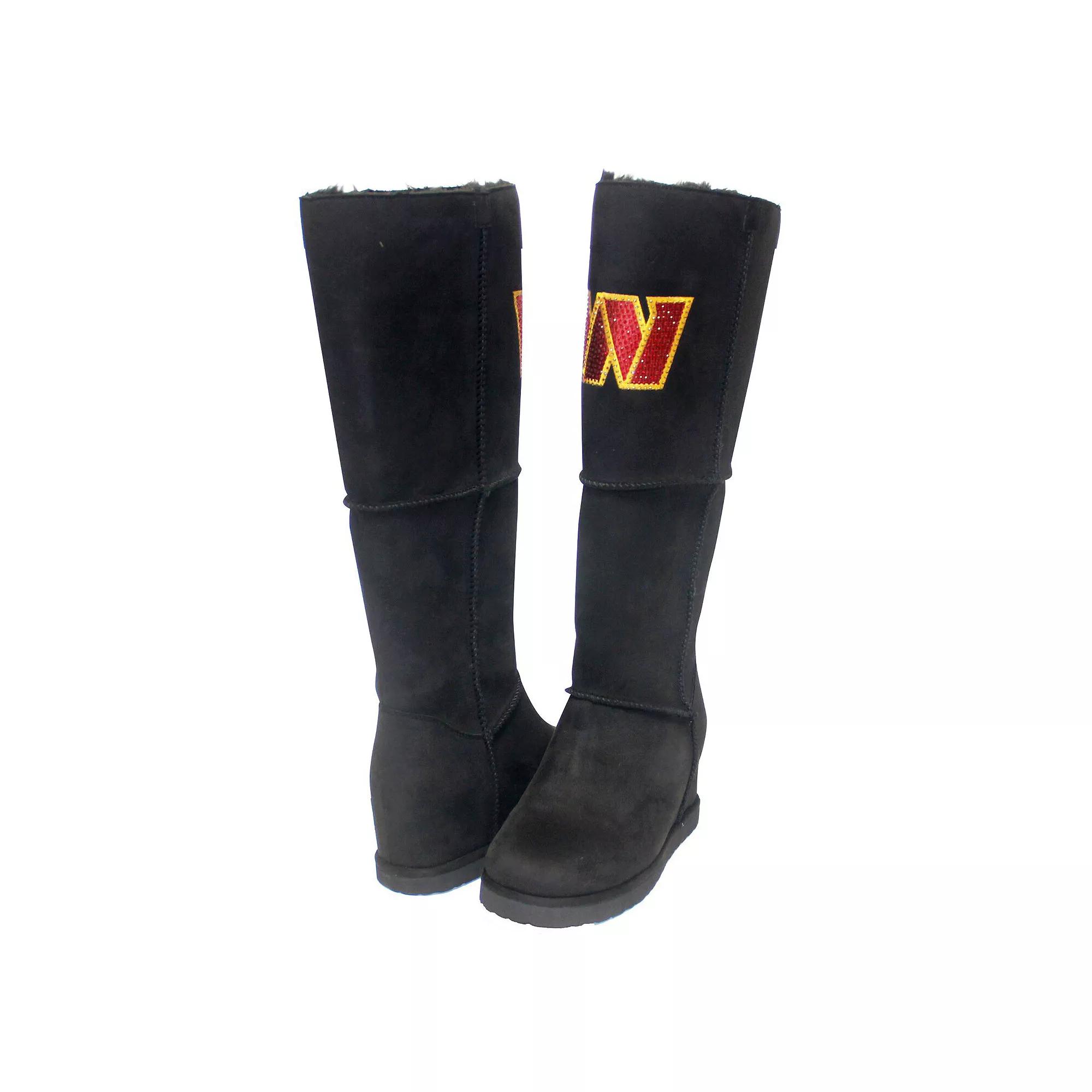 Women's Cuce Black Washington Commanders Suede Knee-High Boots,  Product Image