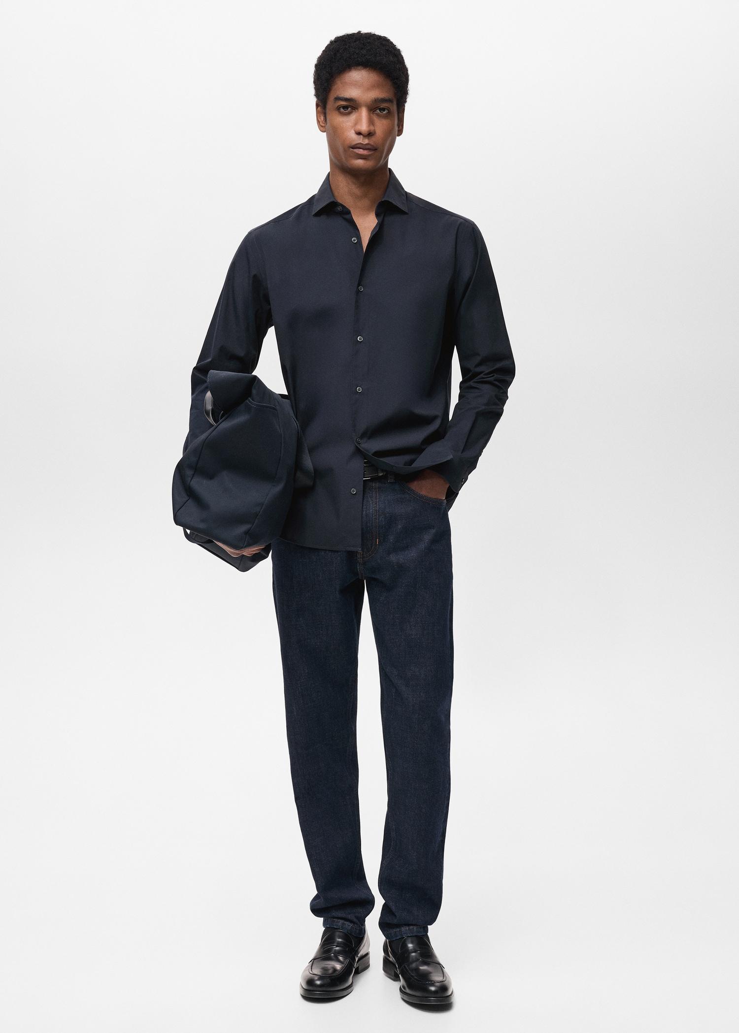 100% cotton regular-fit shirt - Men | MANGO USA Product Image