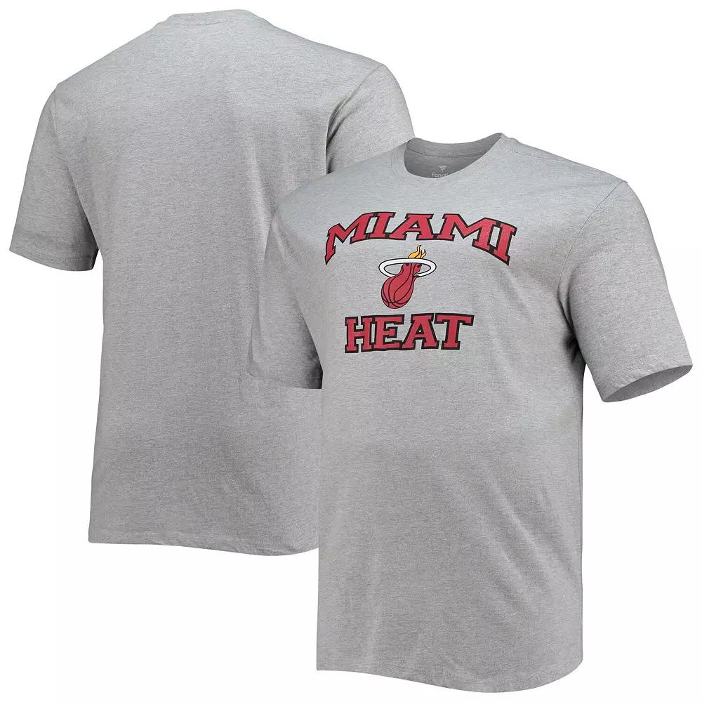 Men's Heathered Gray Miami Heat Big & Tall Heart & Soul T-Shirt,  Product Image
