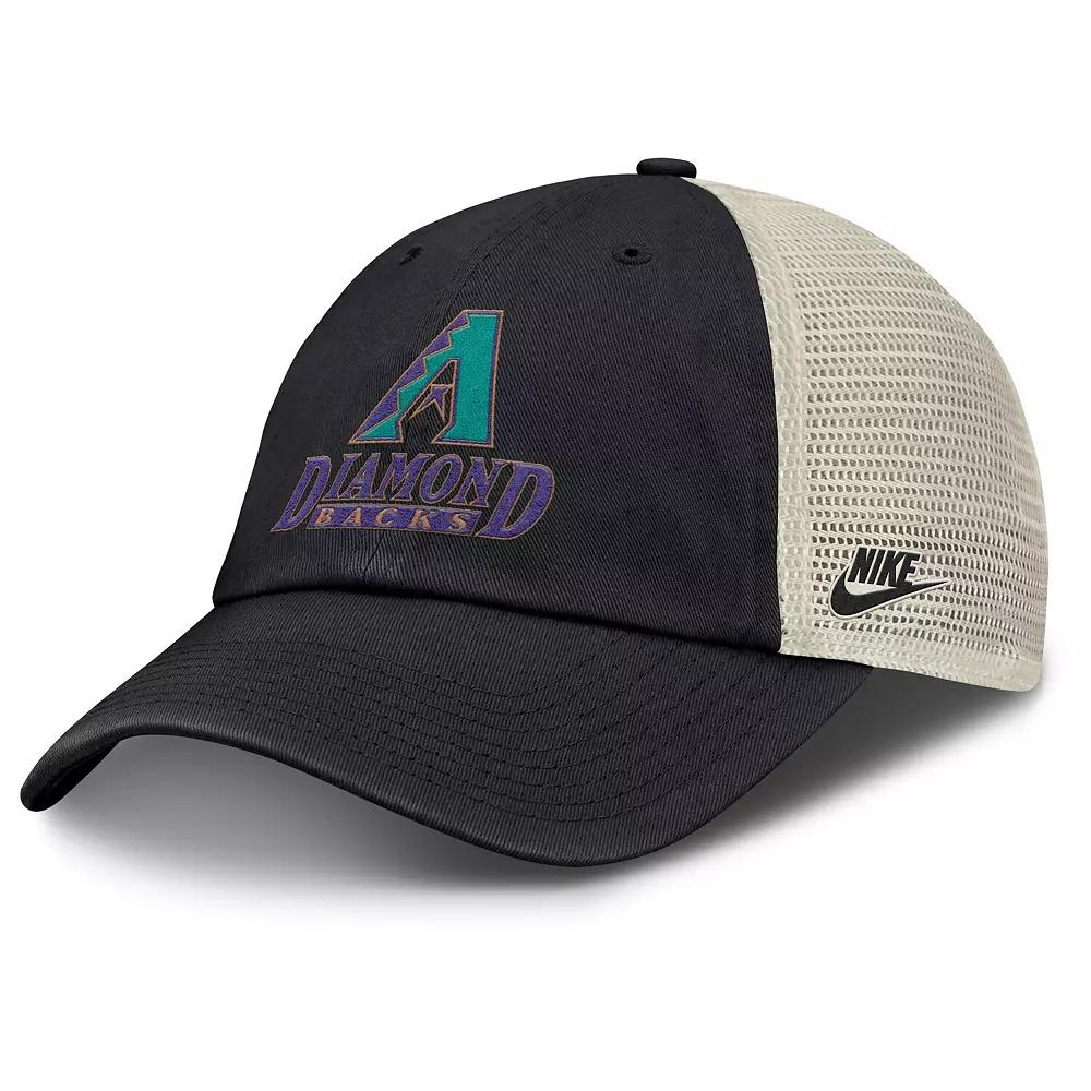Men's Nike Black/Natural Arizona Diamondbacks Cooperstown Collection Club Trucker Adjustable Hat, Size: Medium/Large Product Image