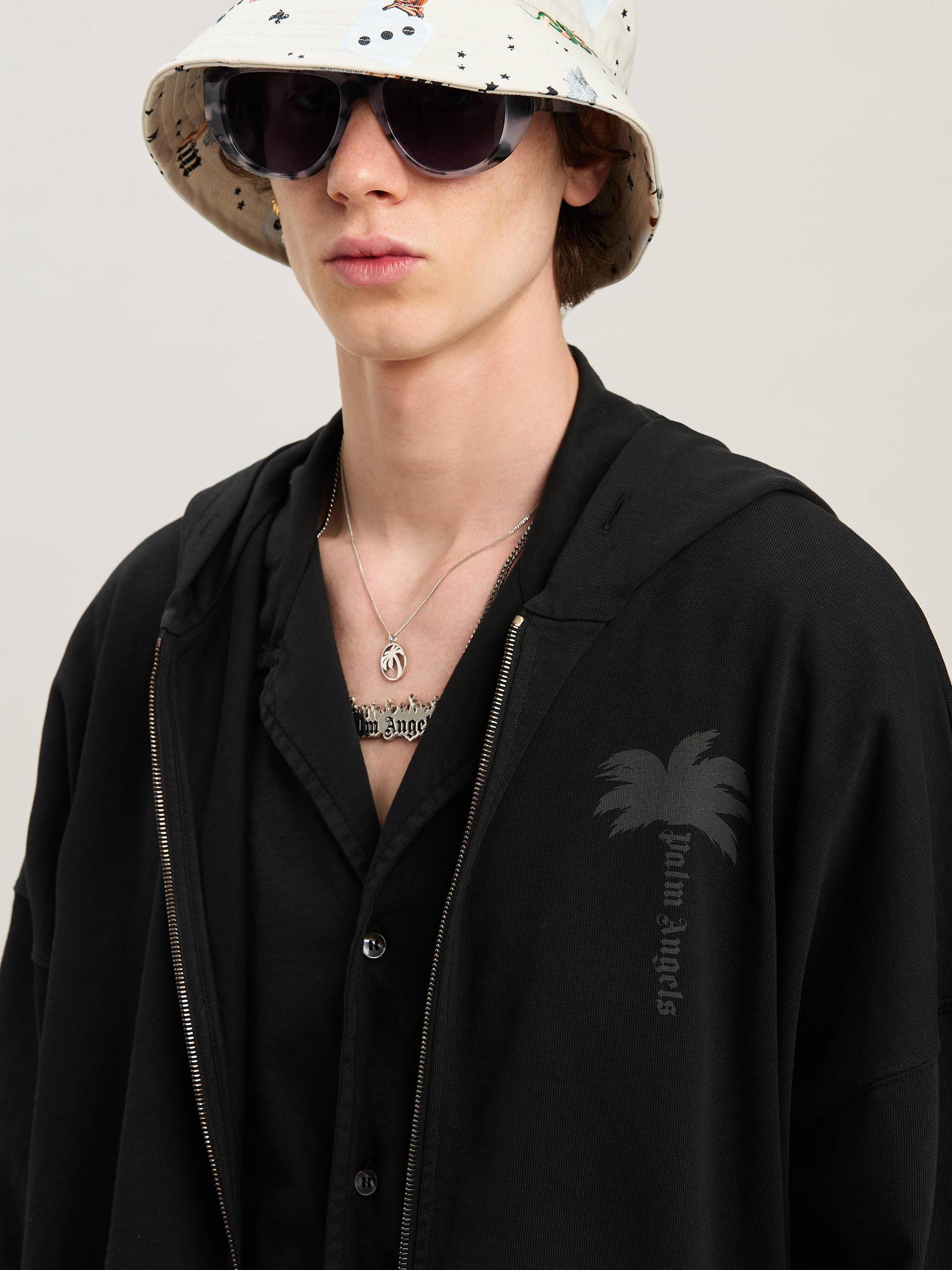 PALMS ZIPPED HOODY VINTAGE BLACK - VINTA Product Image
