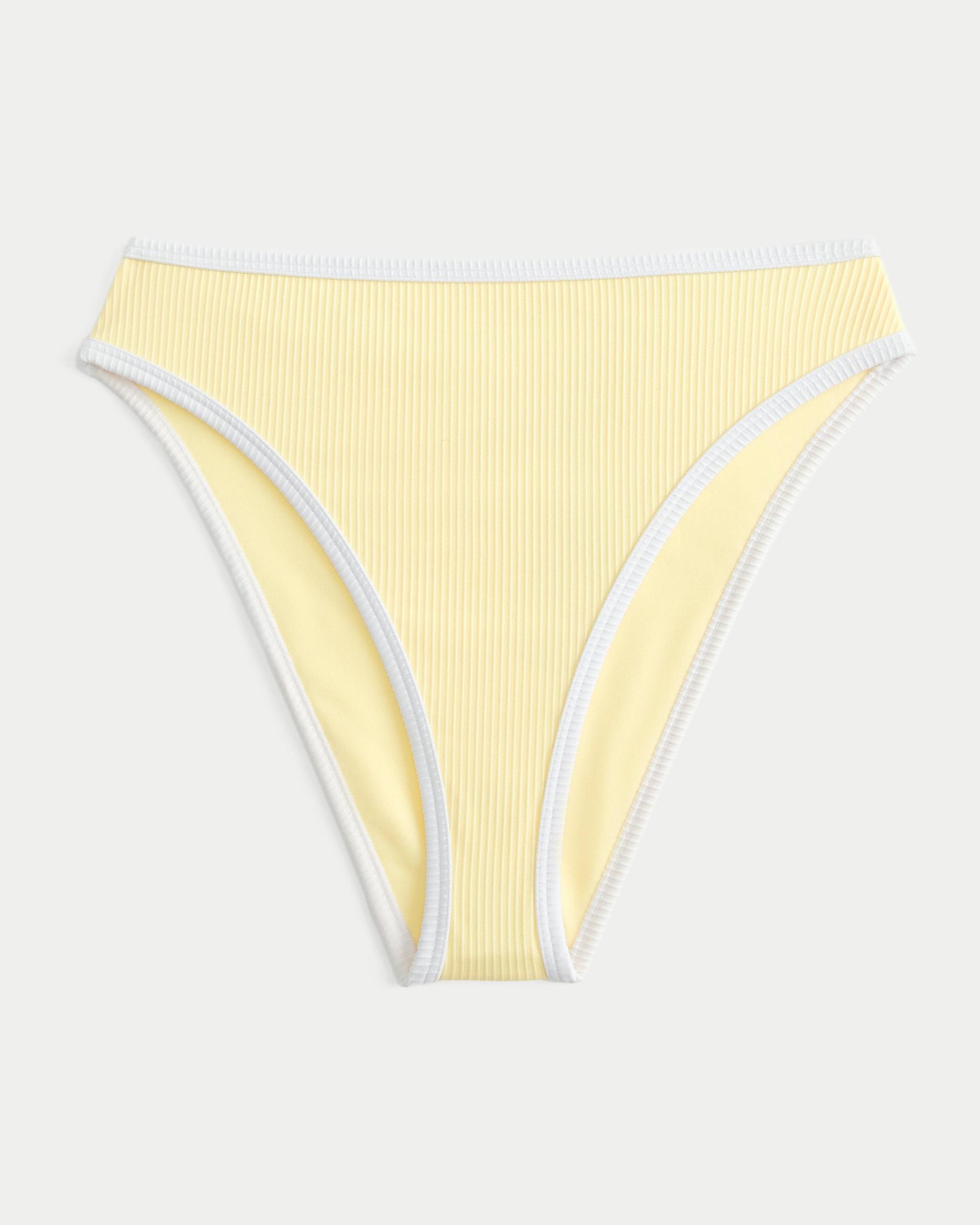 Curvy High-Leg High-Waist Ribbed Cheeky Bikini Bottom Product Image