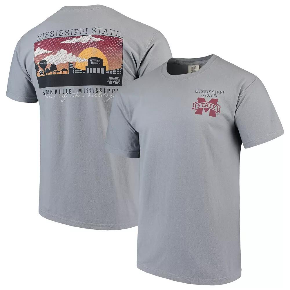 Mens Gray Mississippi State Bulldogs Comfort Colors Campus Scenery T-Shirt Product Image