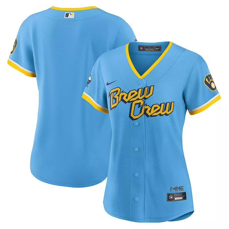 Women's Nike Powder Blue Milwaukee Brewers 2022 City Connect Replica Team Jersey,  Product Image