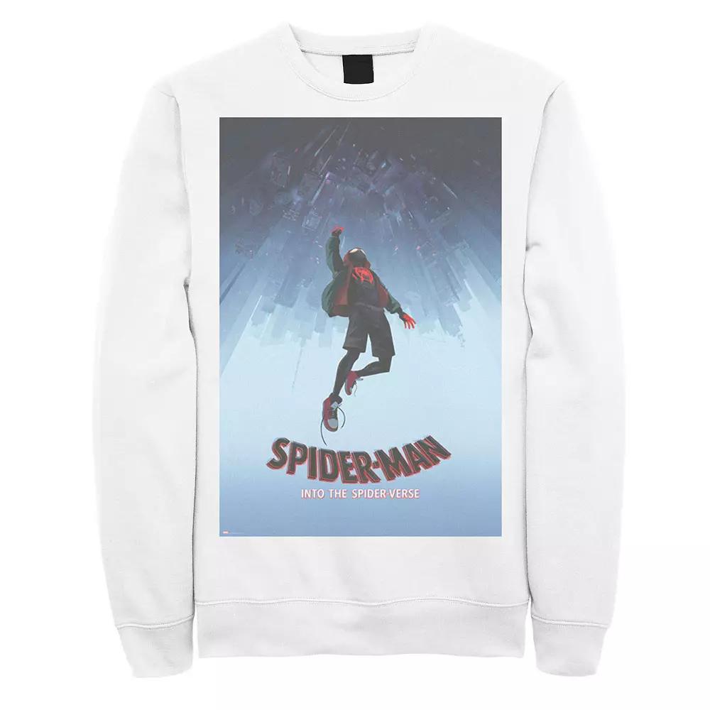 Men's Marvel Spiderverse Upside Down City Poster Graphic Fleece Pullover,  Product Image