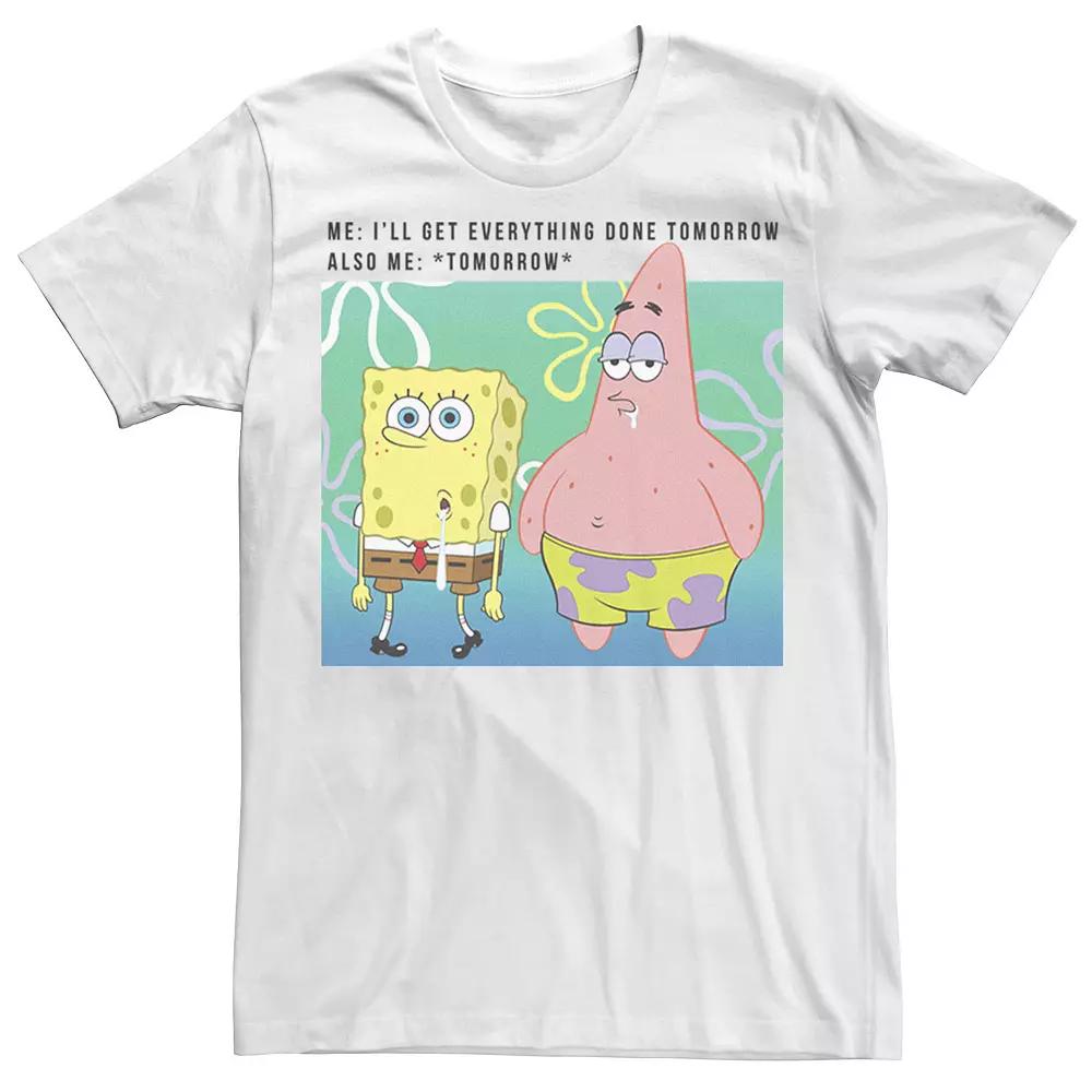 Big & Tall SpongeBob SquarePants I'll Get Everything Done Tomorrow Tee, Men's,  Product Image