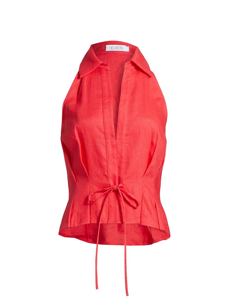 Womens Sloan Linen Vest Top Product Image