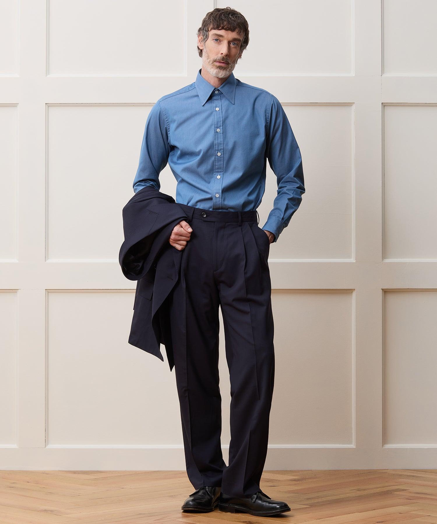 Hamilton + Todd Snyder Chambray Long Point Collar Dress Shirt Product Image