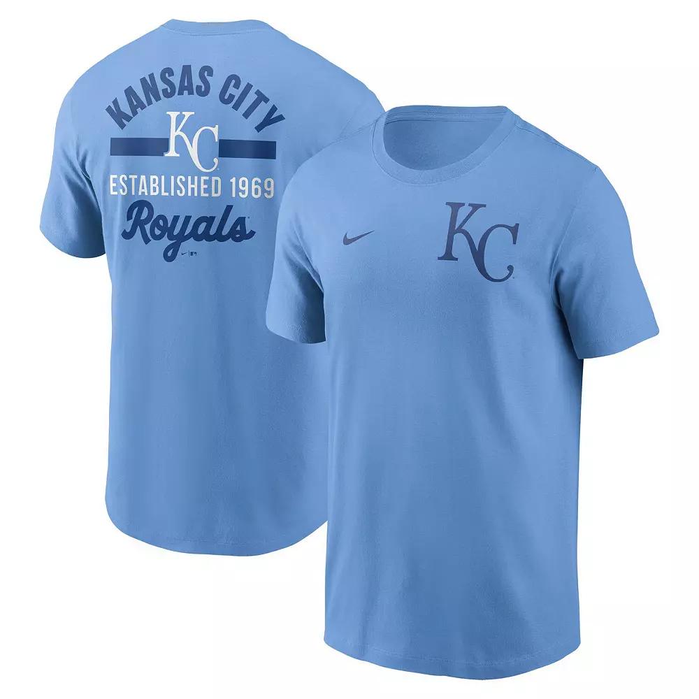 Men's Nike Light Blue Kansas City Royals 2-Hit T-Shirt, Size: Medium Product Image